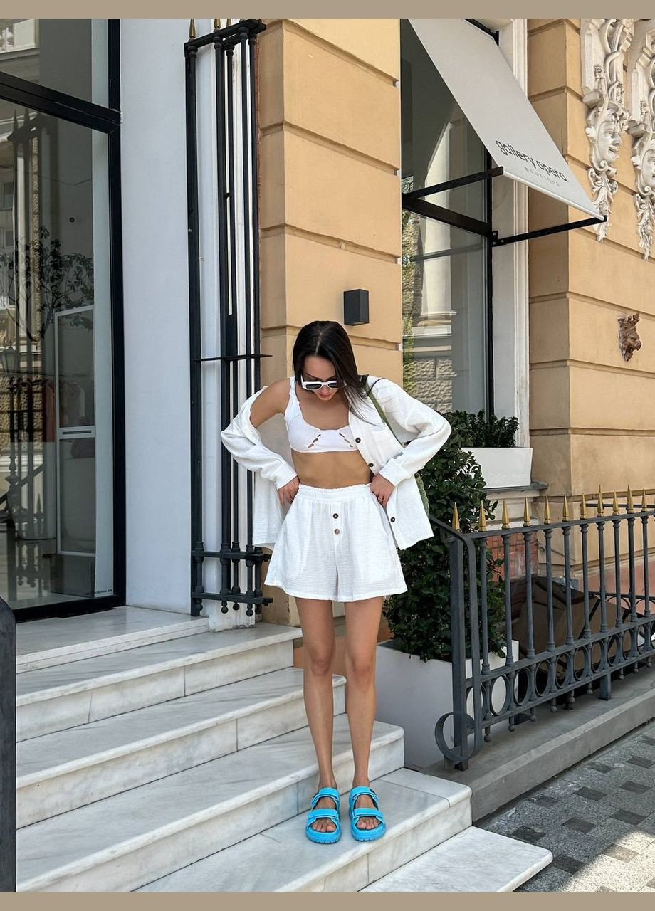 Муслиновый костюм с шортами и рубашкой Adelante (331022668)