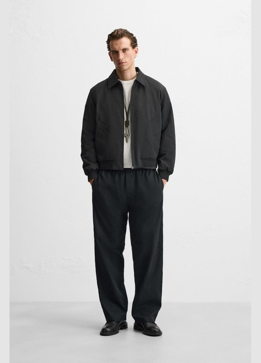 Чорна демісезонна куртка Zara бомбер 3918/621 BLACK