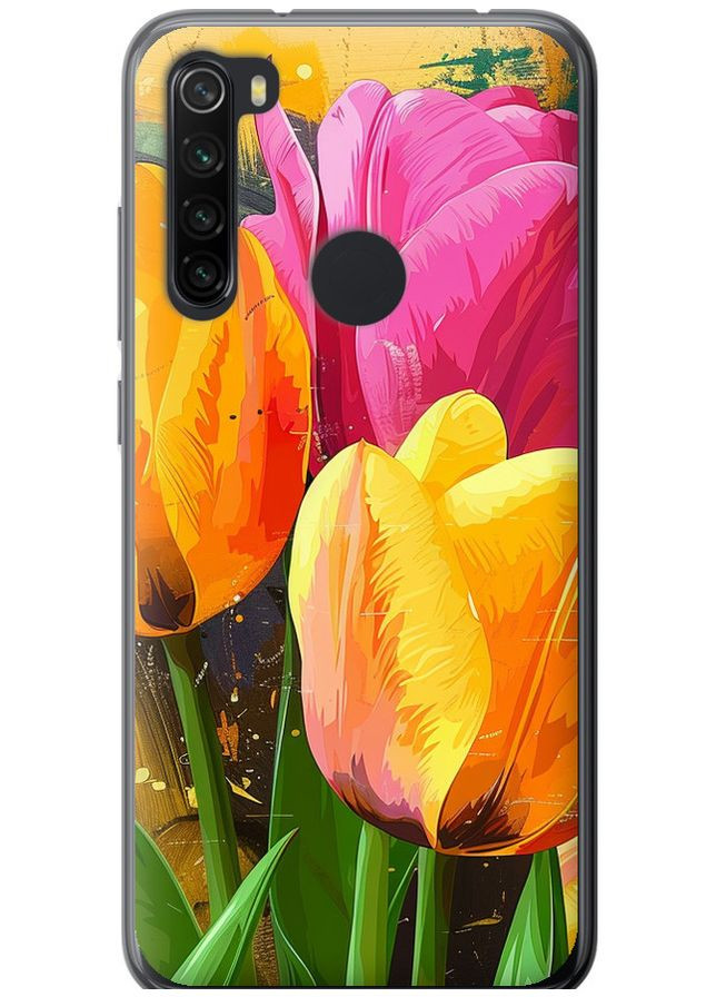 Силіконовий чохол 'Намальовані тюльпани' для Endorphone Xiaomi Redmi Note 8 (282930155)
