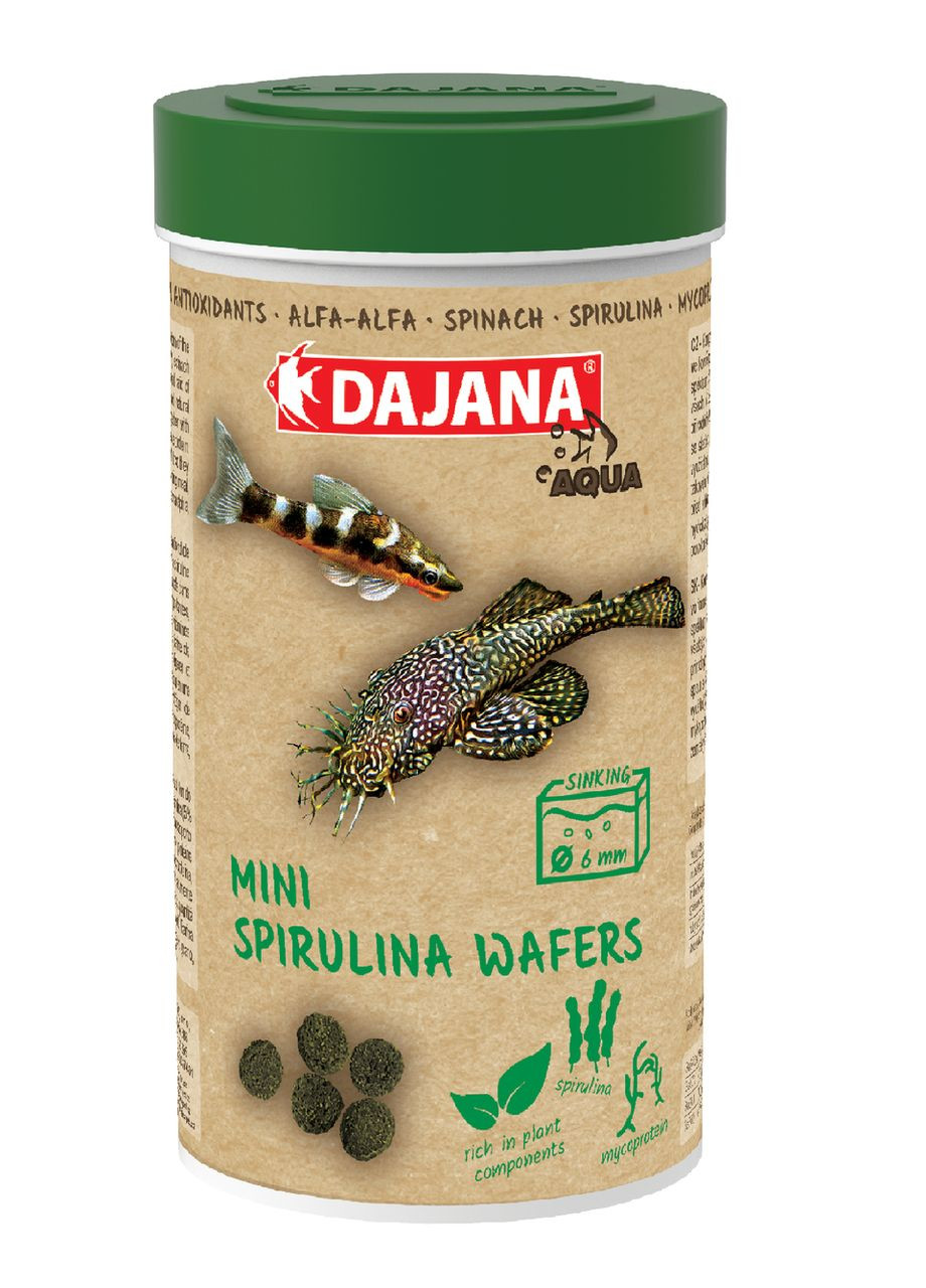 Корм для донних рибоїдних риб у чіпсах Dajana Mini Spirulina Wafers 80 мл/10 г (8594196551160) Dajana Pet (316135297)