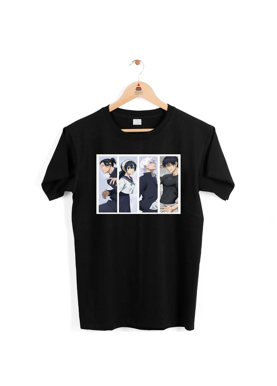 Футболка чорна з принтом Jujutsu Kaisen Магічна битва Сатору Сатору Годжо Гето Сугуру Фушигуро Кавун футболка (316345890)
