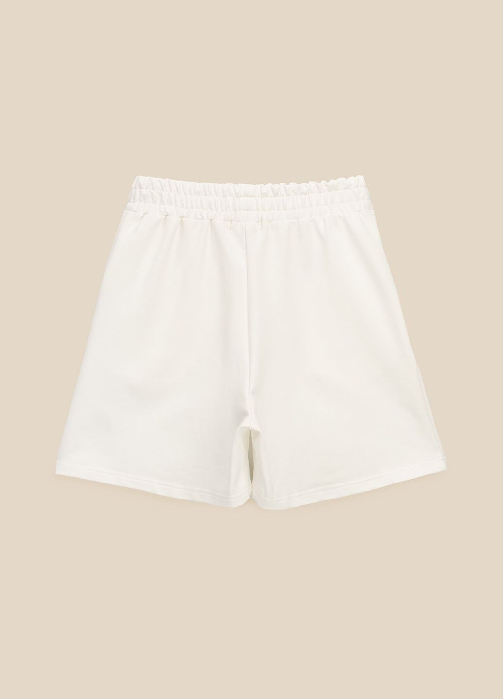 Шорты однотонные женские WBC02406 Молочный shop (2000990683441) LAWA Шорти трикотажні (329034211)