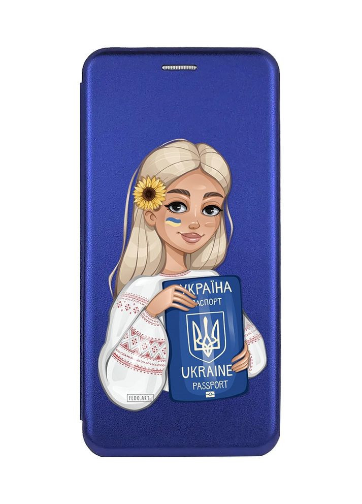 Чохол-книжка з малюнком для Samsung Galaxy A54 5G (A546) Синій:: Дівчина з паспортом (принт 13) G-Case (360688277)