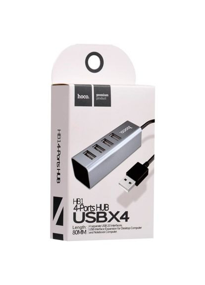 Концентратор (6957531038139) Hoco USB 2.0 to 4xUSB Line machine HB1 Tarnish (366735500)