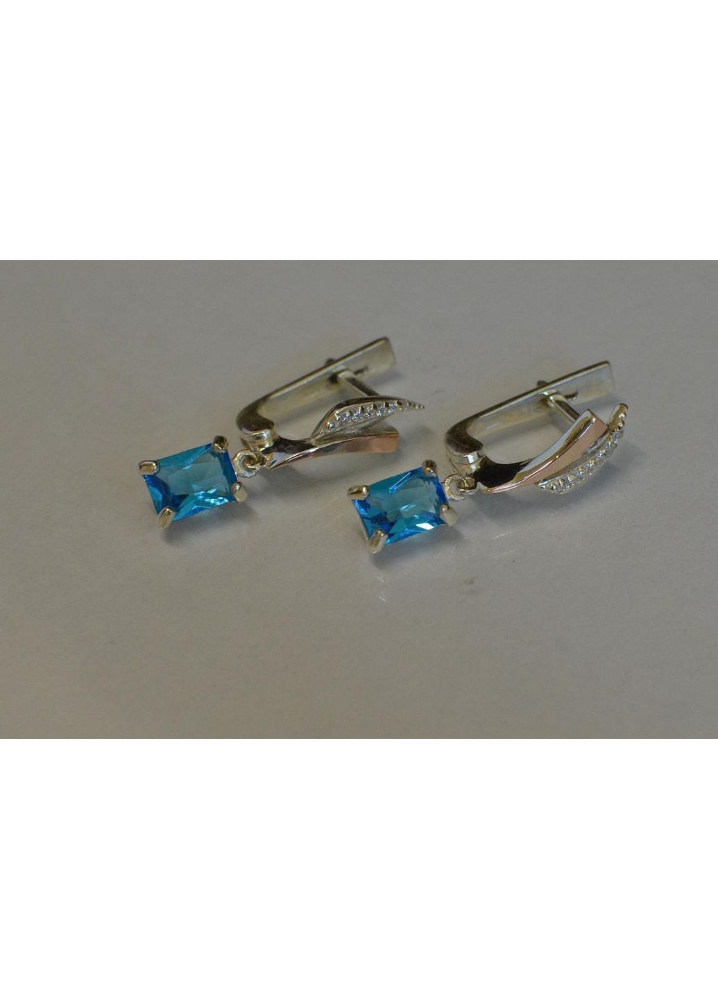 Серьги серебряные с золотыми накладками и фианитами Silver Style (366814089)