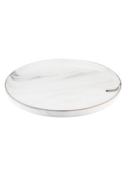 Тарілка (AR2927MRW) Ardesto Marmo, 27см, кераміка, білий (366662121)