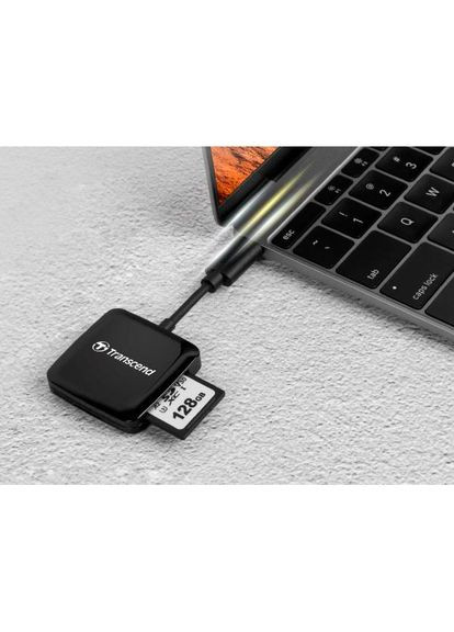 Картридер TS-RDC3 USB 3.2 Gen 1 Type-C SD/microSD Black Transcend (322939355)