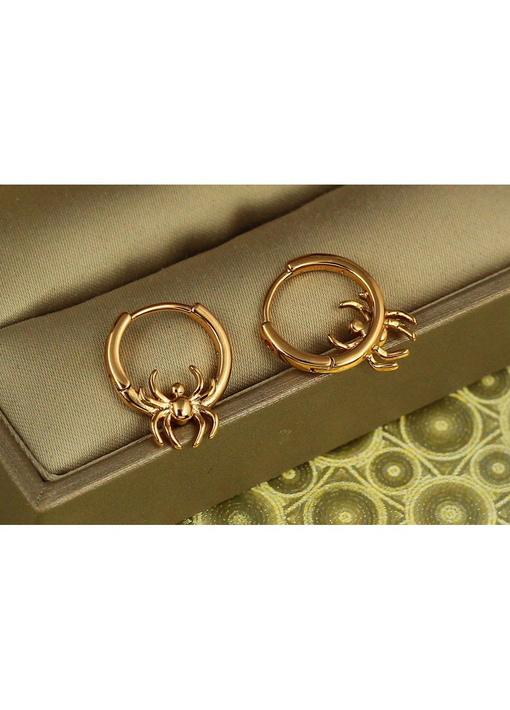 Серьги кольца Huping Jewelry паук 1,7 см золотистые love-shopping Xuping Jewelry (354662779)
