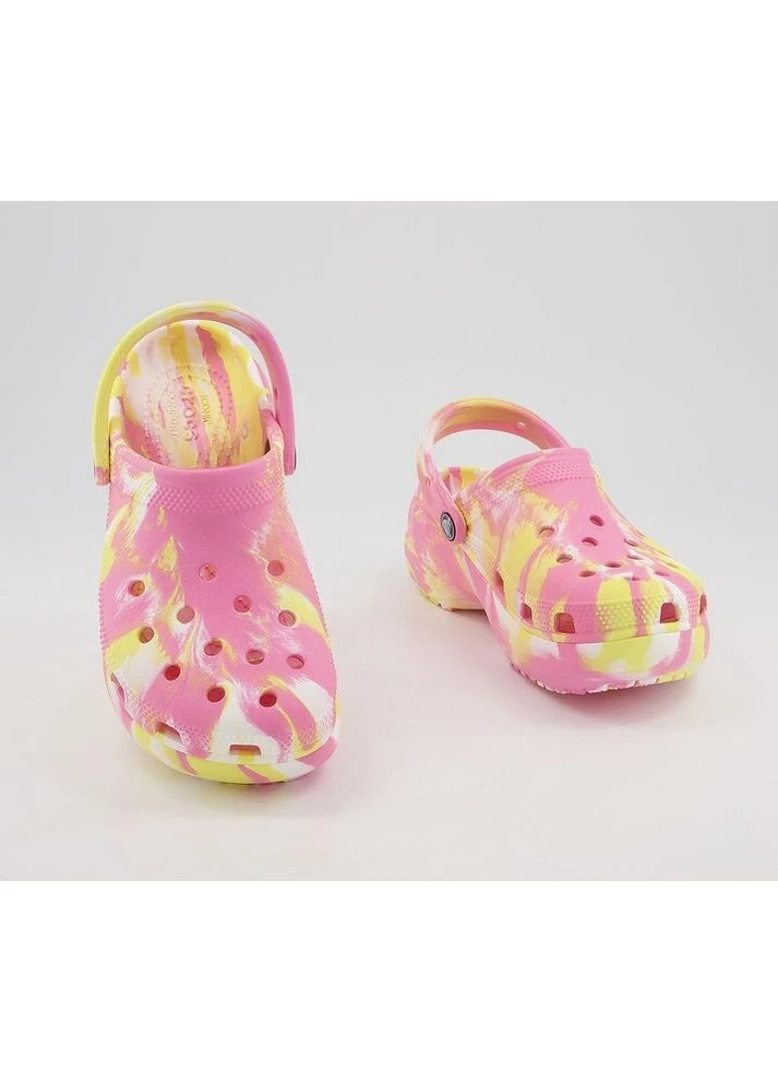 Светло-розовые кроксы смурфики women's classic bone smurfs platform clog Crocs