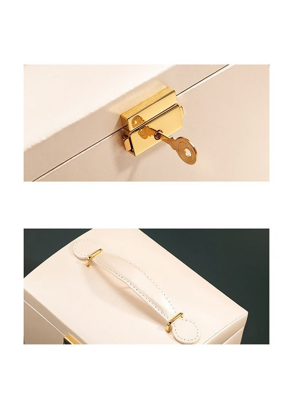 Скринька SP-01111 Champagne для прикрас і ювелірних виробів трирівнева з дзеркалом 13 шт. Casegrace (352011278)