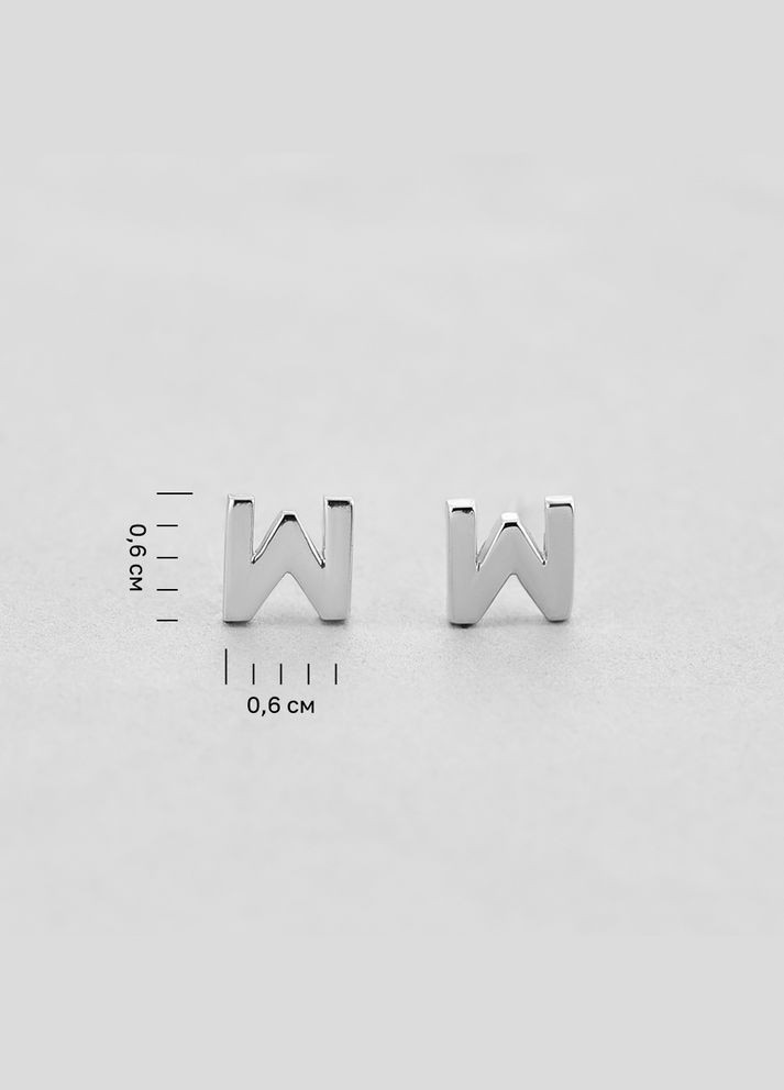 Серьги Letter W Minimal (338799202)