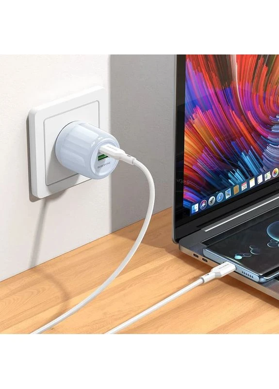 Зарядное устройство Borofone PD30W QC3.0 1USB-A 1Type-C 77,7х41х41 мм No Brand BA94A Lustrous (402062687)
