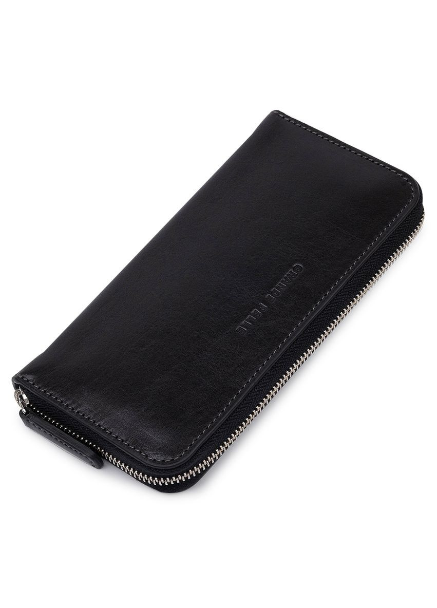 Женский кожаный кошелек на молнии с отделением для карт черный (sku_11562) No Brand (328218635)