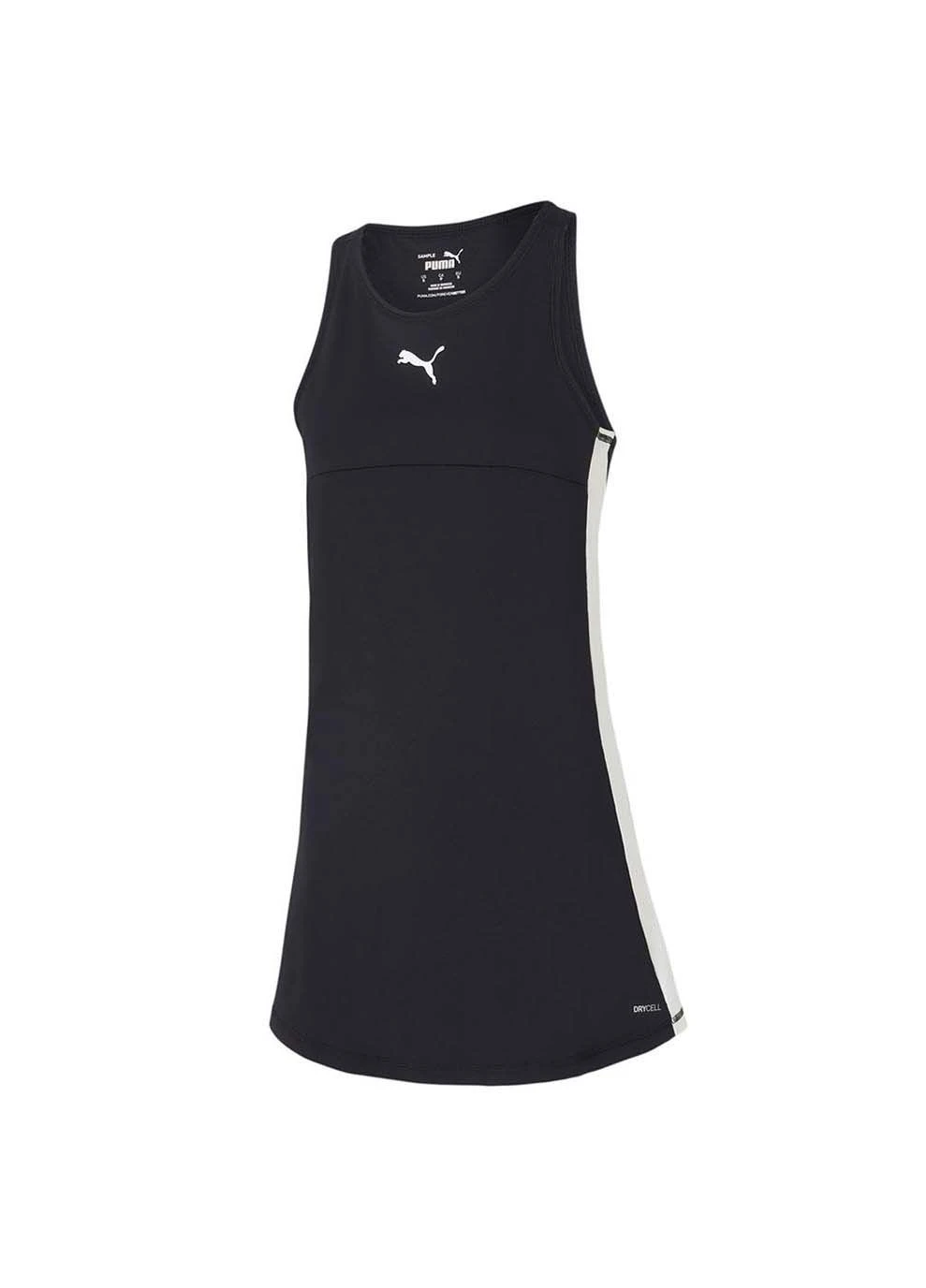 Черное спортивное женское платье team liga padel dress черный Puma однотонное