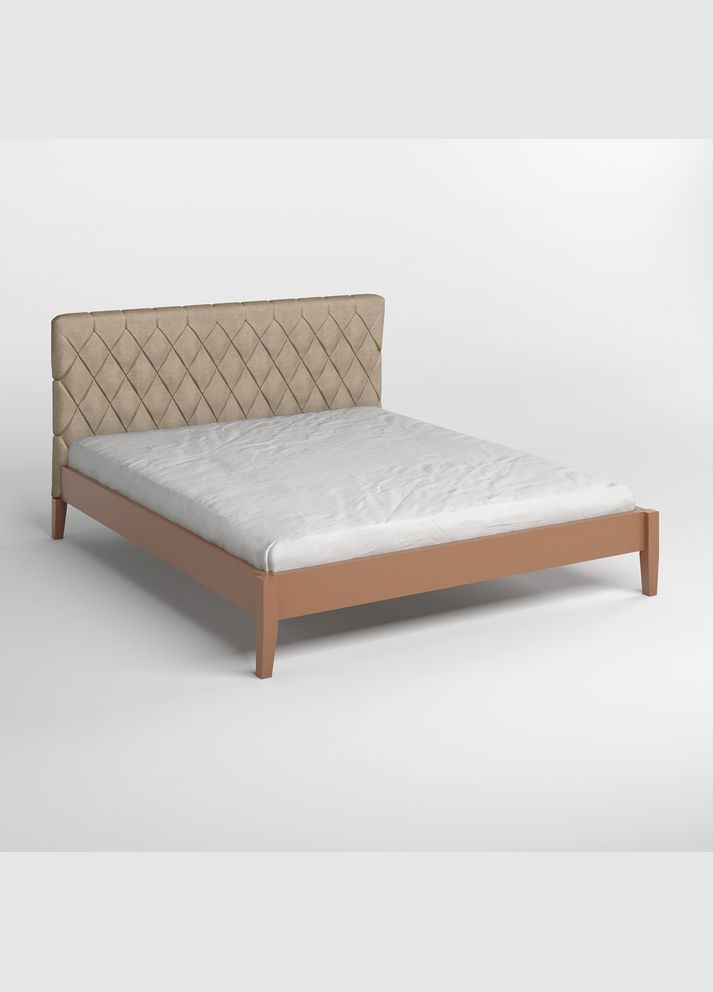 Полуторне дерев'яне ліжко Венеція ДК (RAL8025)/Аляска 23 (Бежевий) 120х190 см Mebigrand (366088174)