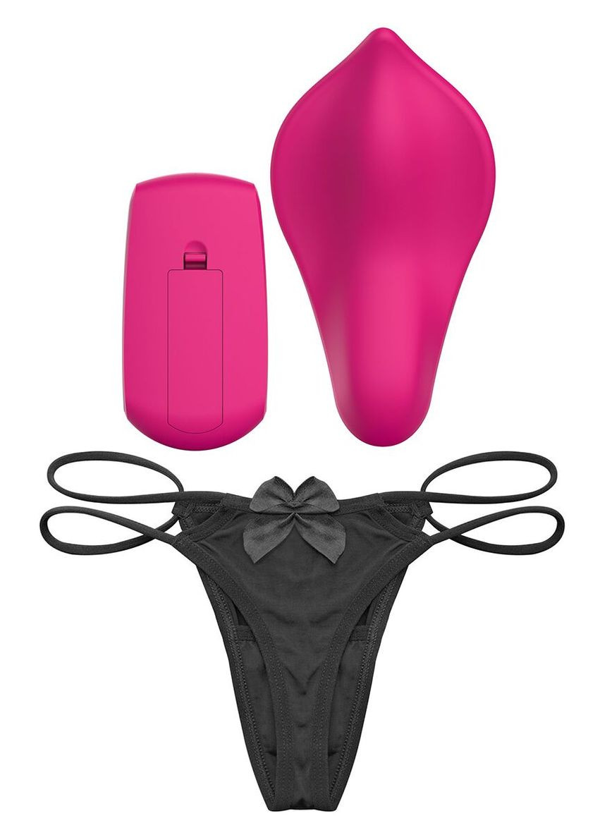 Вібратор у трусики Panty Vibe Recargable Cerise, нагрів до 39 °C, пульт, трусики в комплекті - CherryLove Liebe (332209416)