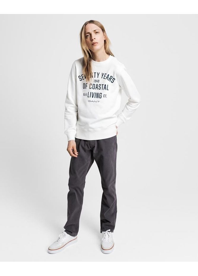 Белый свитшот grafic c-neck 2046057 red Gant (364489496)