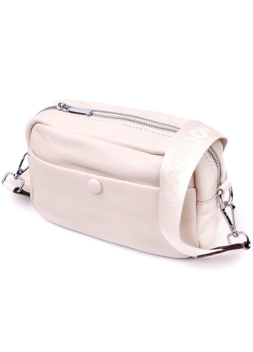 Сумка жіноча шкіряна через плече з кишенями Vintage біла (sku_22438) No Brand (329853376)