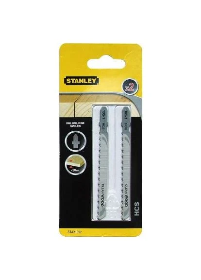 Полотно по дереву, 100x72,5мм, рез 30мм, Т, 2шт. (STA21052) Stanley 2шт., Т, рез 30мм, 5мм, 100x72, по дереву (389999272)