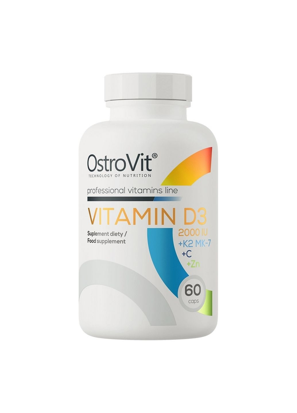 Витамины и минералы Vitamin D3 2000 IU + K2 MK-7 + C + Zinc, 60 капсул Ostrovit (293482213)