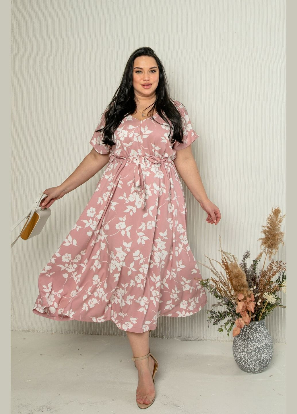 Пудровое кэжуал, праздничный, деловое платье ри мари джослин пл 1521 силуэтная, с пышной юбкой, а-силуэт RiMari