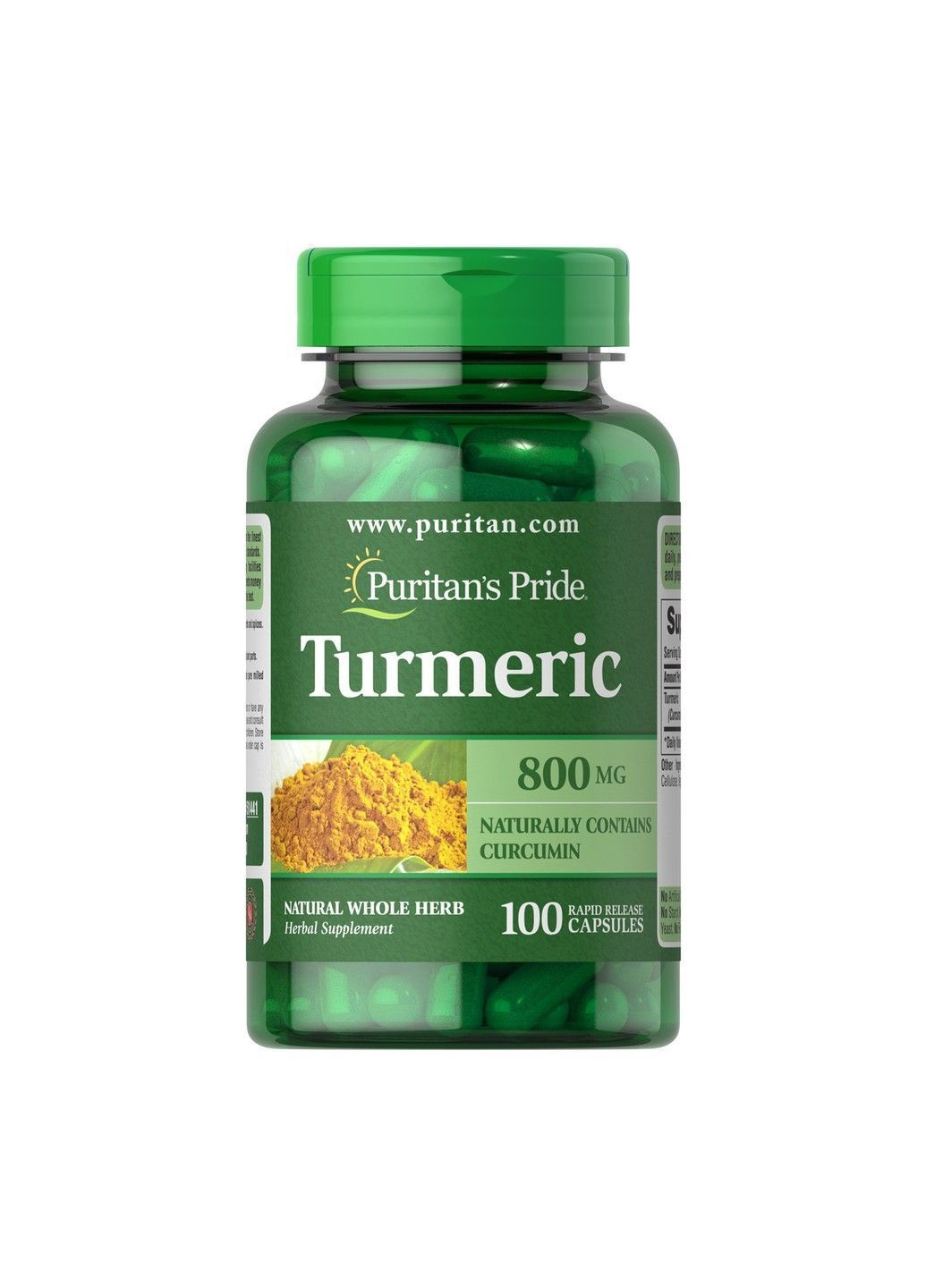 Куркумін, Turmeric, Puritan's Pride, 800 мг, 100 капсул Puritans Pride (367954515)