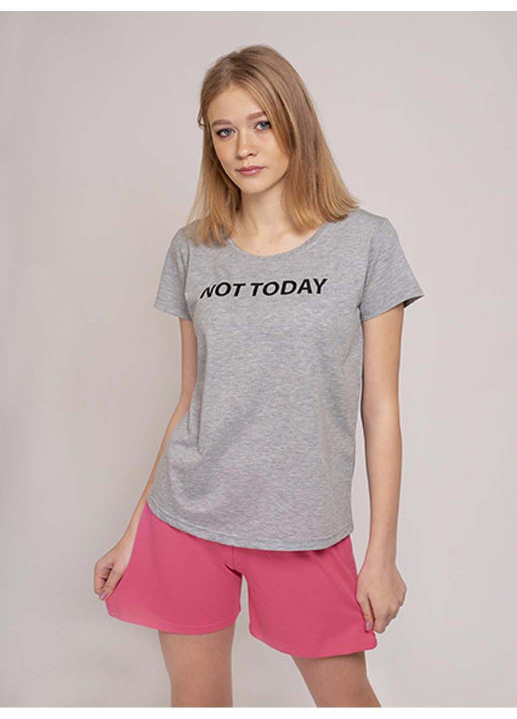 Сірий літній комплект футболки та шорти Vivioji