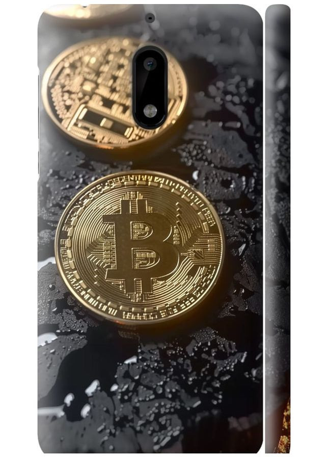 3D пластиковый матовый чехол 'Вулканический Bitcoin' для Endorphone nokia 6 (289875197)