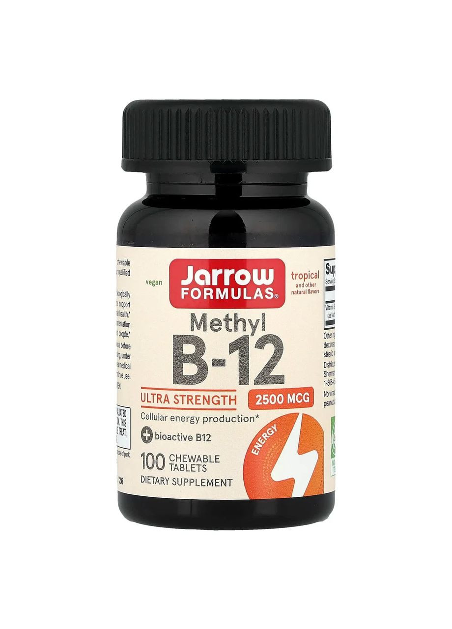 Метил B-12 2500 мкг Methyl B-12, тропічний смак, 100 жувальних таблеток Jarrow Formulas (361117725)