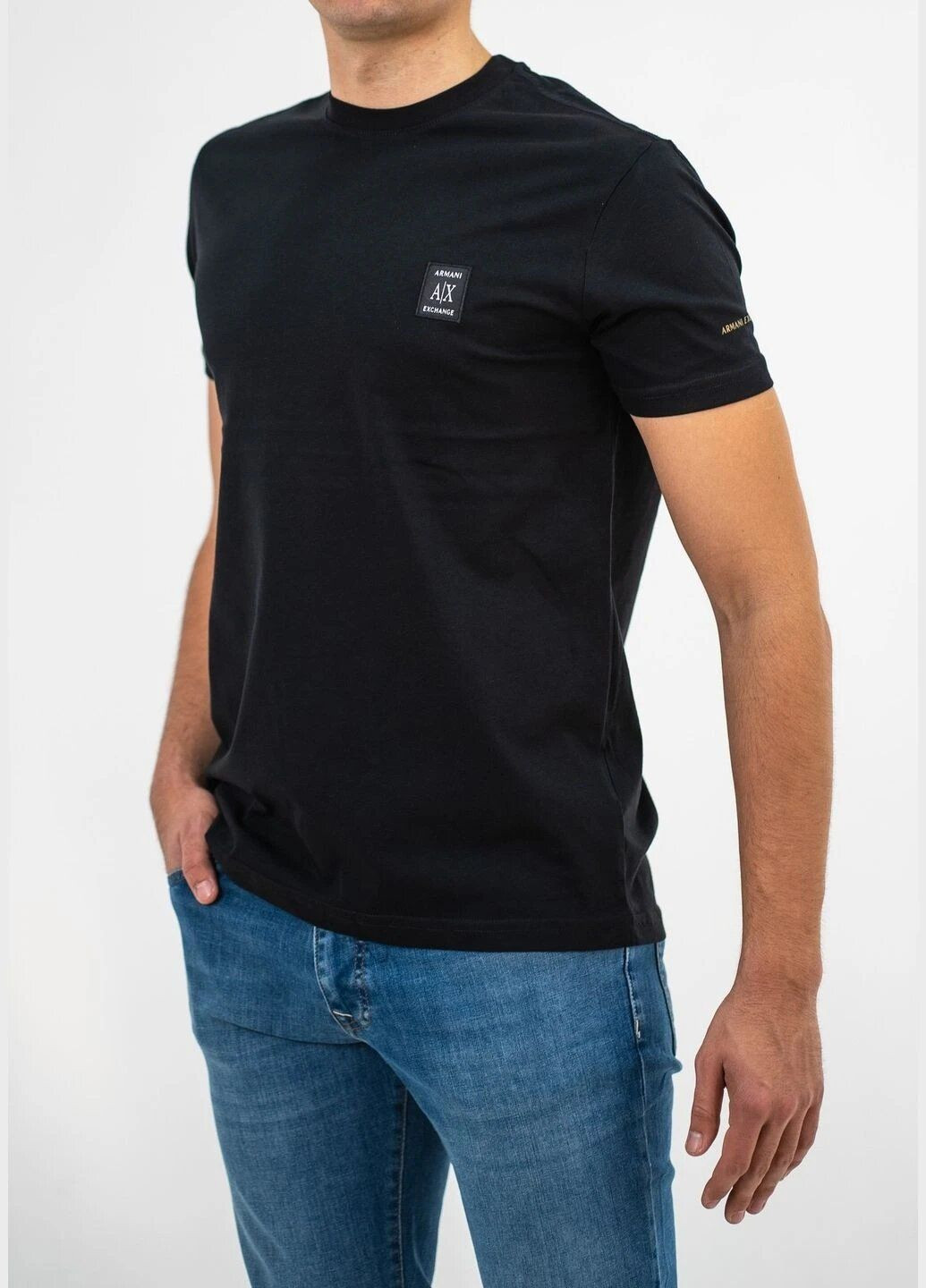Чорна футболка чоловіча з коротким рукавом Armani ICON PERIOD
