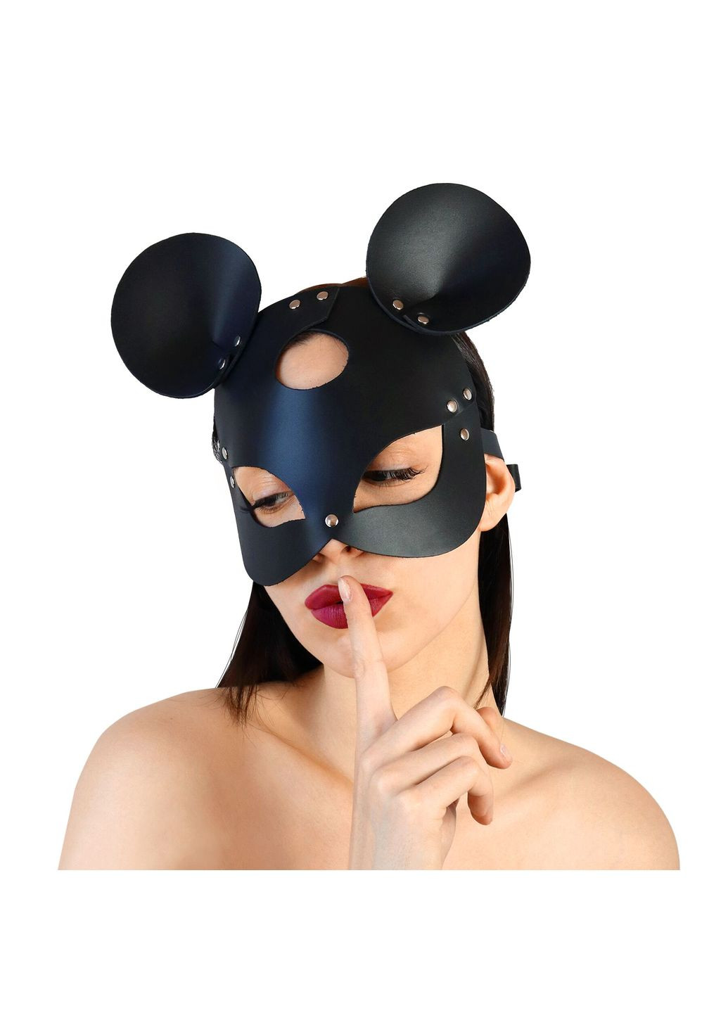 Шкіряна маска зайчика Mouse Mask, колір Чорний Art of Sex (289874585)