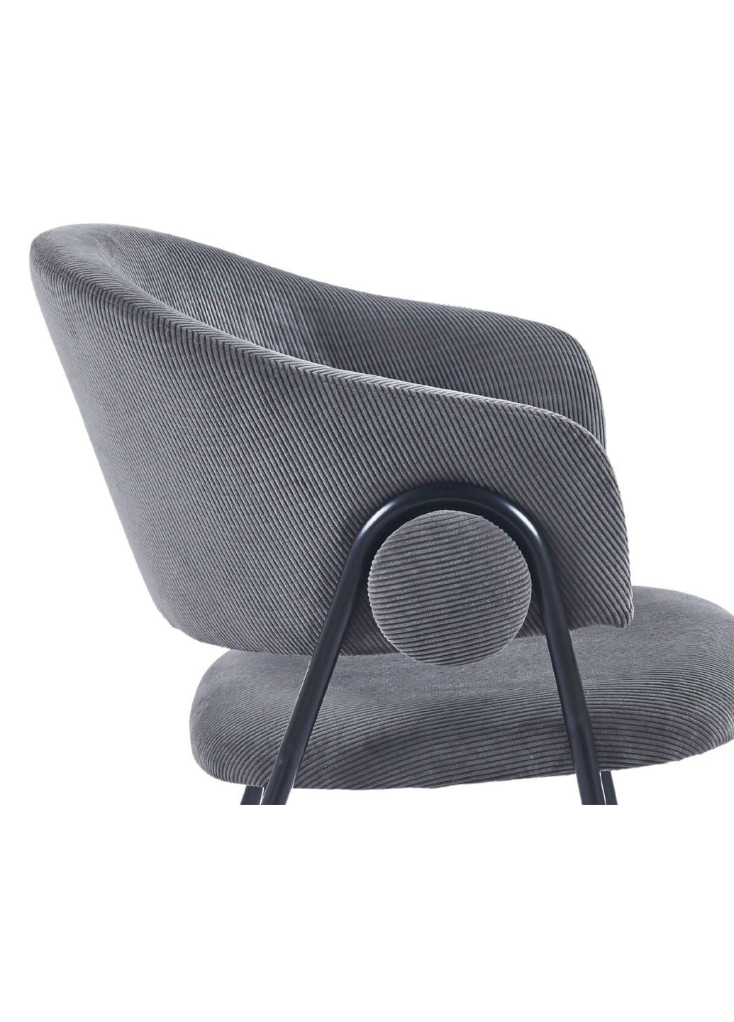 Стілець обідній KAY Чорний каркас / Сірий фактурний вельвет Intarsio (372178946)