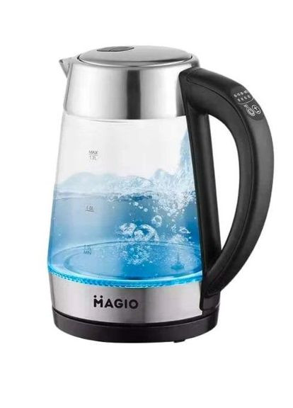 Електрочайник MG-499 чайник 5 режимів скляний з підсвіткою чорний 1.7 л 2000 Вт Magio (298618371)
