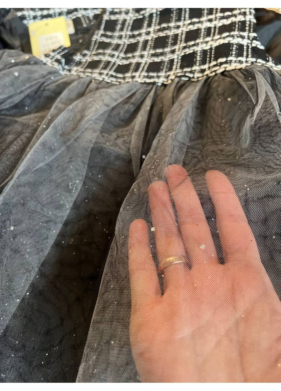 Чорно-біла костюм для дівчинки — твідовий сарафан з фатином і піджаком No Brand (366669544)