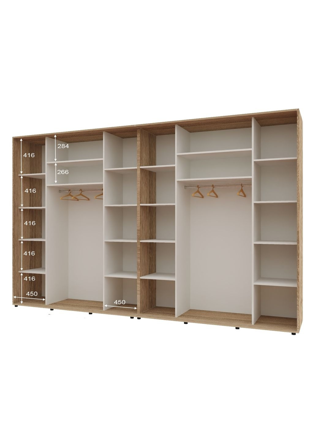 Шкаф-купе четырехдверный Комфорт Мебель 320*60*220 см Натуральный 4 двери ДСП Макси Комфорт Меблі (360437556)