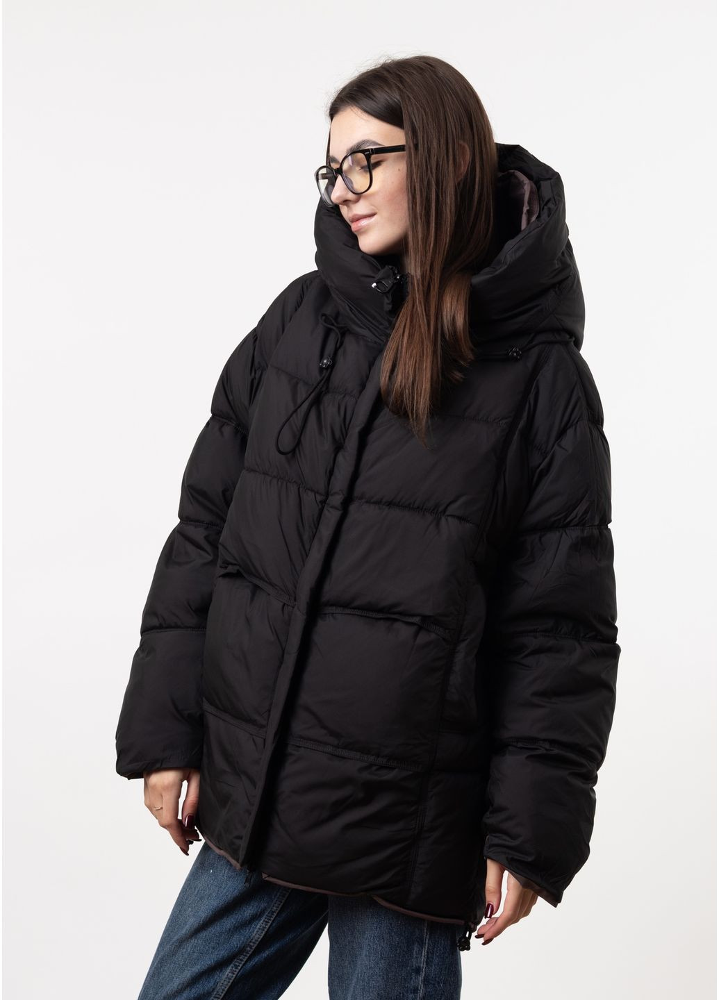 Темно-коричневый зимний Пуховик Towmy