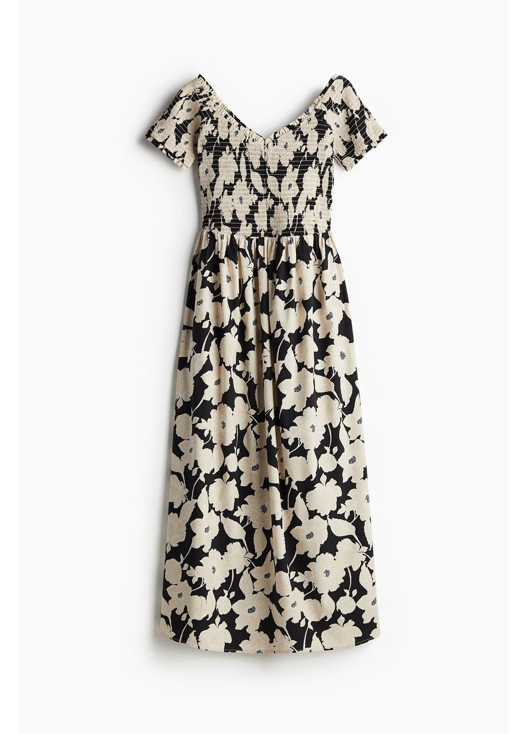 Комбинированное кэжуал платье макси из вискозы H&M однотонное