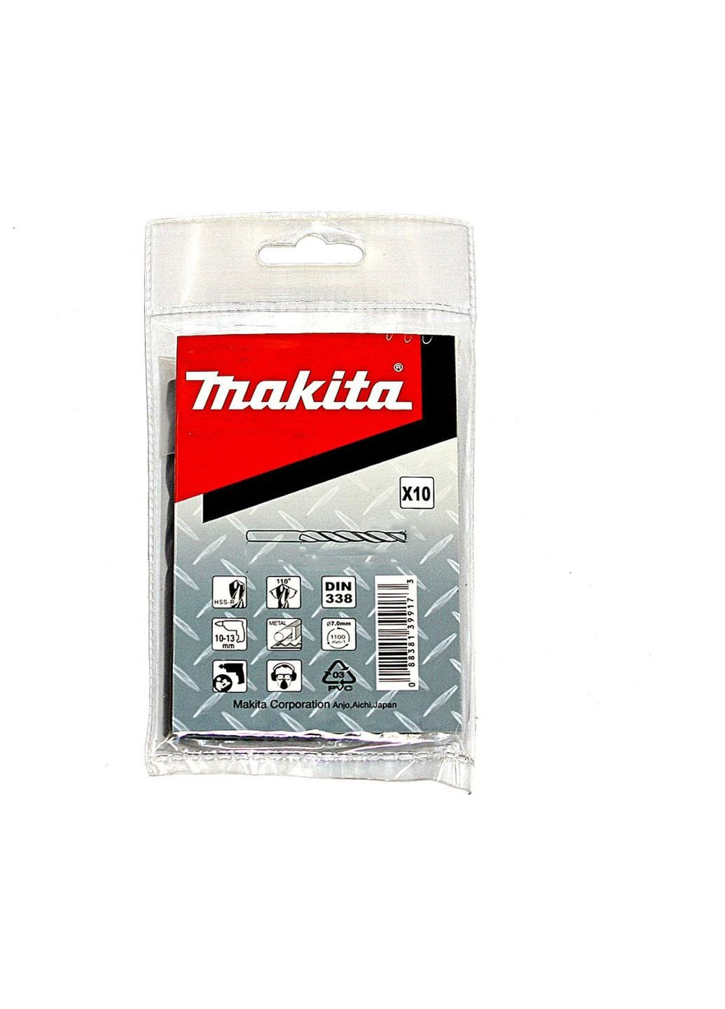 Набір свердл D-38716 (HSS-R, 8.5x117 мм, 10 шт) по металу (30197) Makita (295041077)