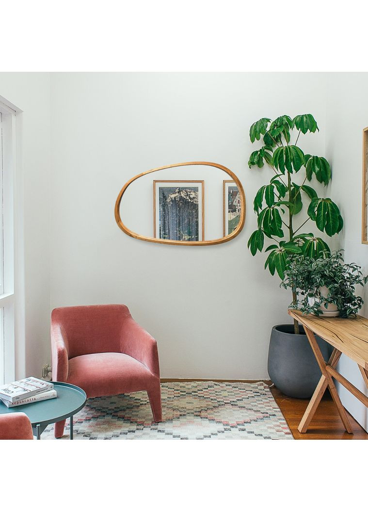 Дзеркало асиметричне дерев'яне Natural Dark Ясен 55x85 см Luxury Wood Dali (369546945)