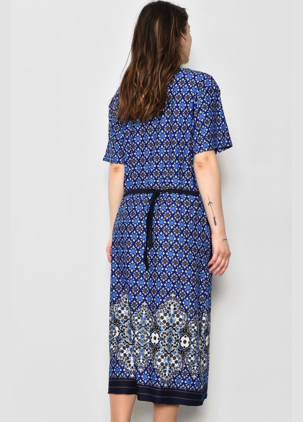 Халат жіночий напівбатальний літній синього кольору Let's Shop (286326066)