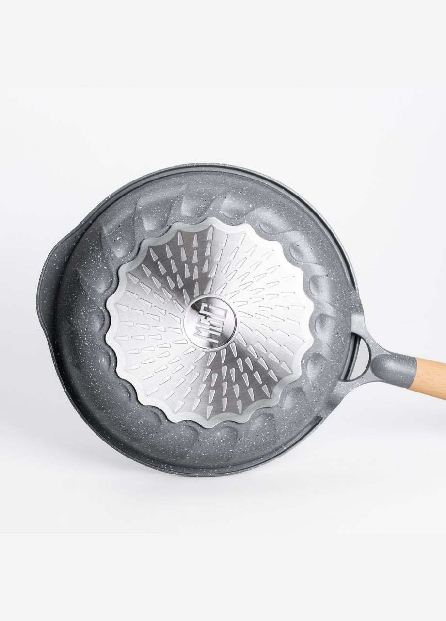 Сковорода алюмінієва з мармуровим покриттям антипригарним 28 см, сірий MGC (322771190)