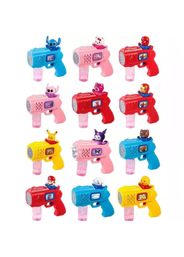 Дитячий пістолет для мильних бульбашок аніме Пікачу Pikachu на батарейках АА жовтий Leds (325484030)