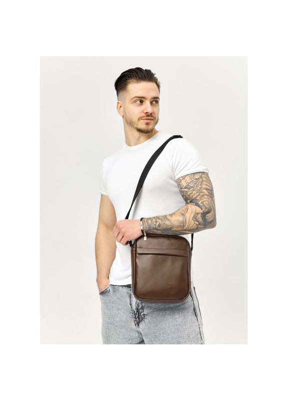 Сумка через плечо мессенджер Makros коричневая Sambag (328558868)