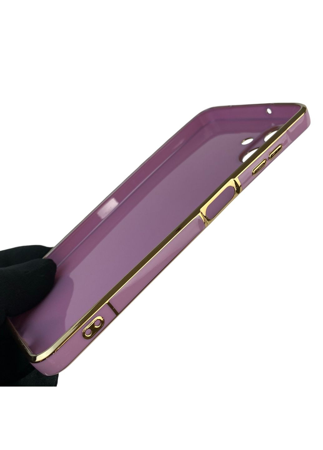 Чехол для Galaxy A06 SM-A065 с защитой камеры с золотой окантовкой на самсунг а06 черничный gs1 Samsung (366230890)