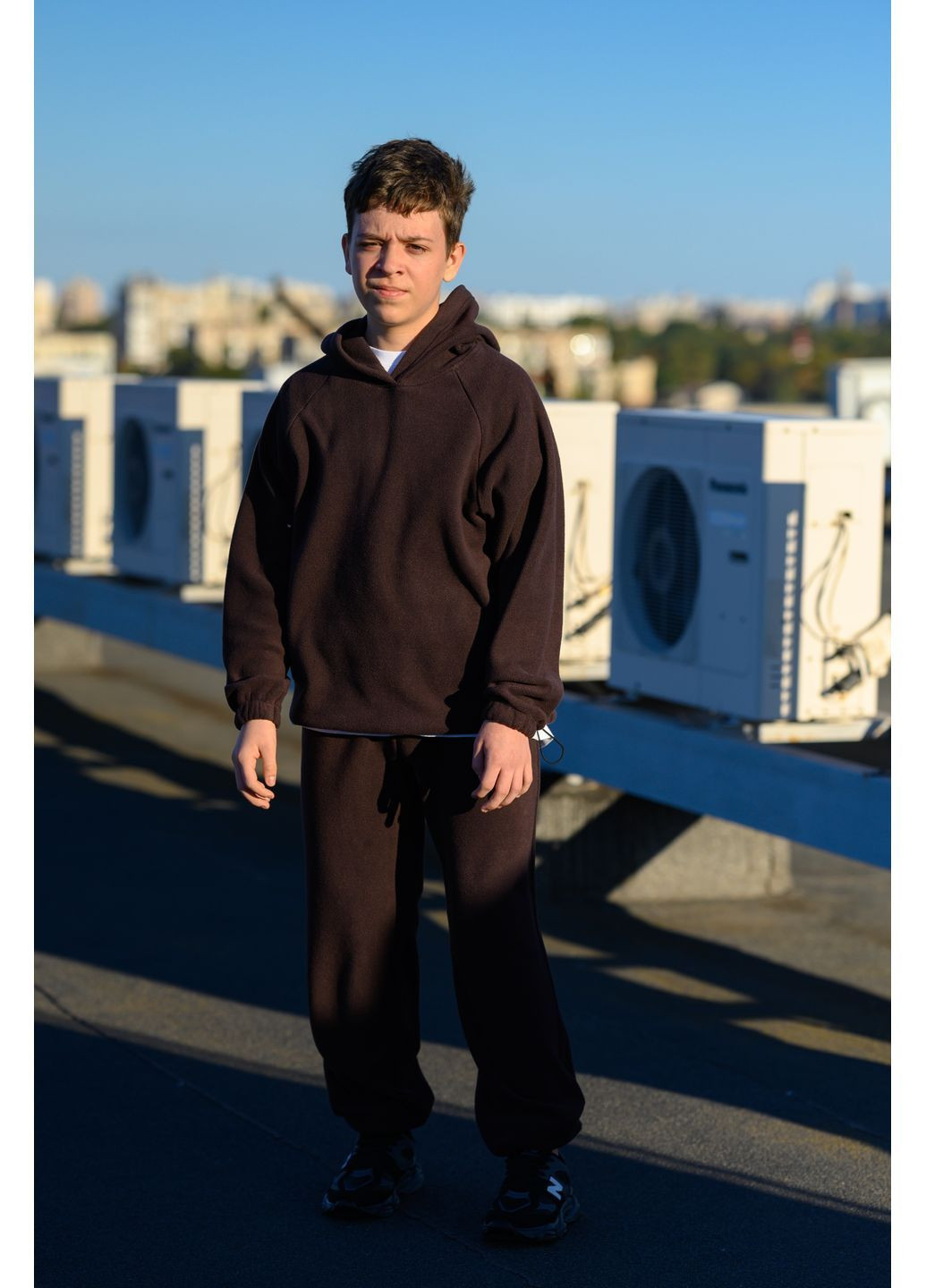 Чорний флісовий костюм для хлопців / підлітків No Brand