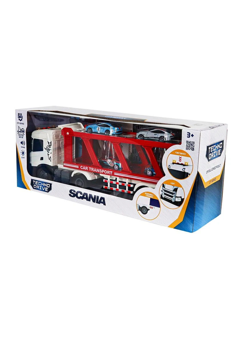 Игровой набор серии Large Truck – Автоперевозчик Scania (4 машины, свет, звук) TechnoDrive (401684866)