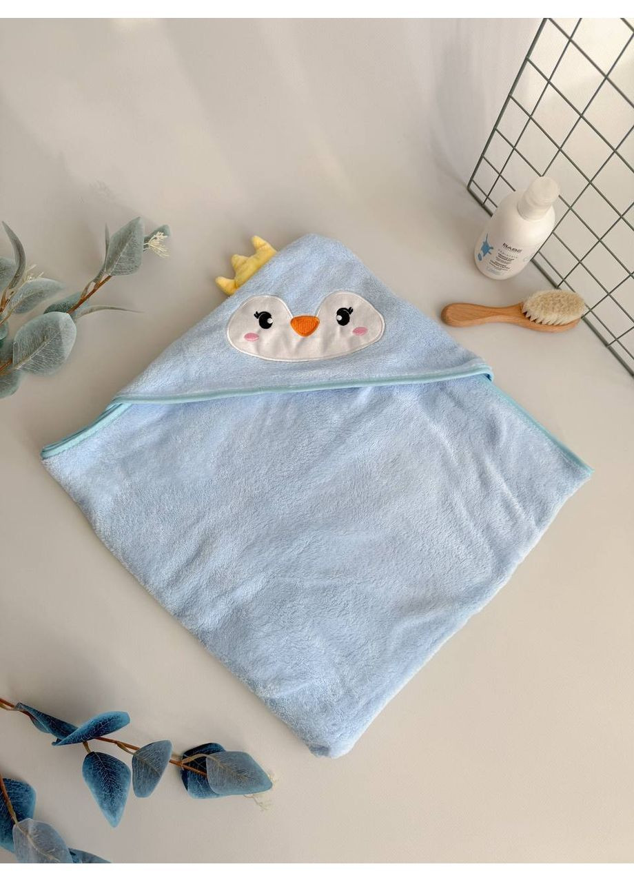 Детское полотенце с уголком для головы No Brand голубой