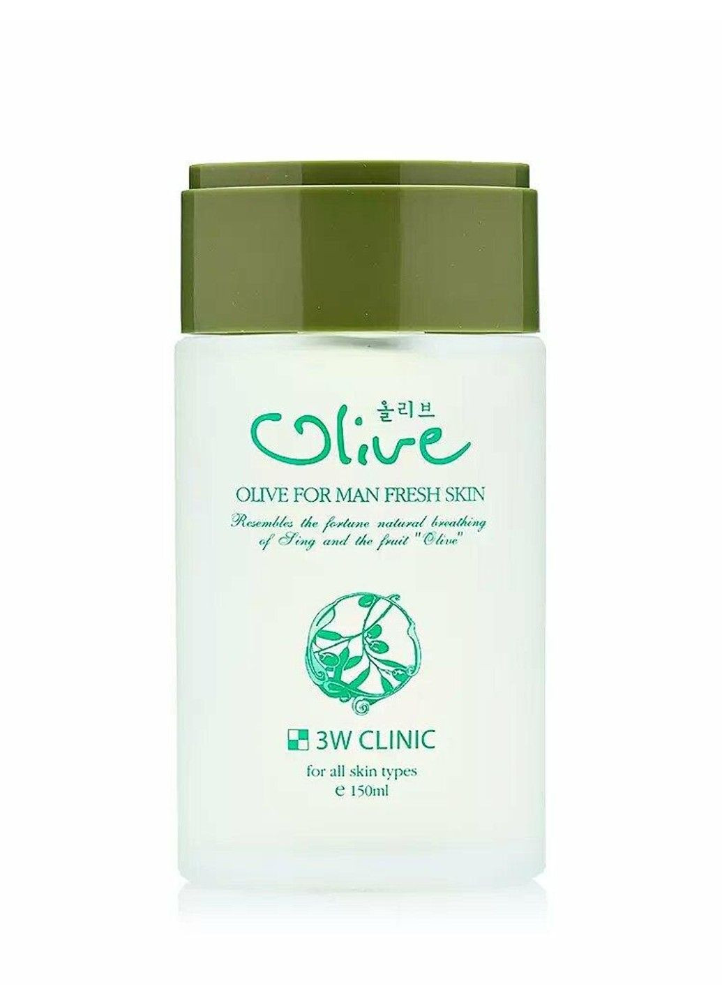 Тонер для обличчя зволожуючий для чоловіків Олива Olive For Man Fresh Skin - 150 мл 3W Clinic (285813616)
