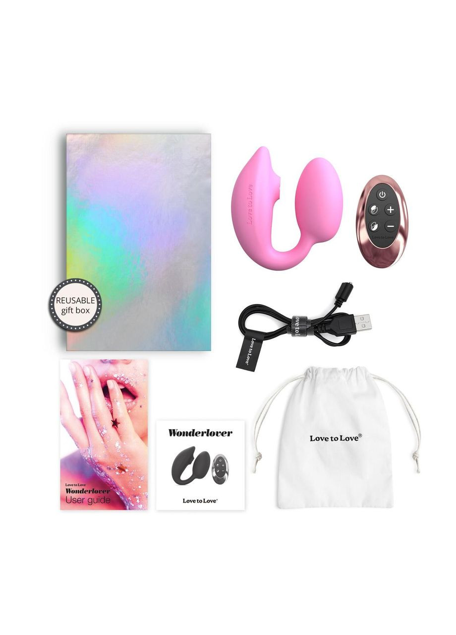 Віброяйцо з вакуумною кліторальною стимуляцією Love To Love Wonderlover PINK PASSION No Brand (303883772)