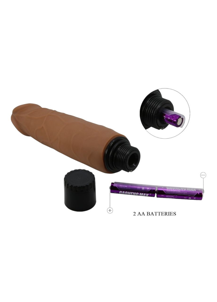 Вибратор реалистичный двухслойный коричневый Pretty Love "Sliding Skin Waldorf" LyBaile (307073304)